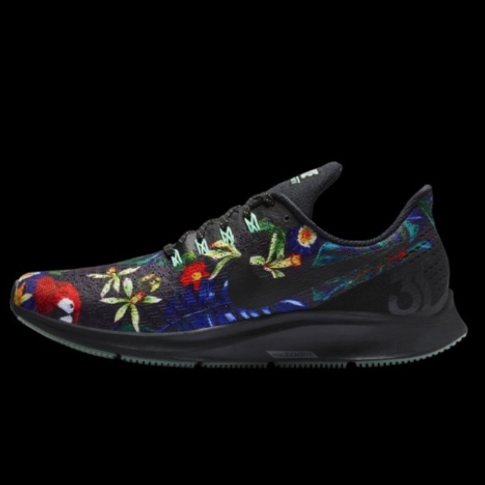 Nike Air Zoom Pegasus 35 Black Floral Parakeet Glo